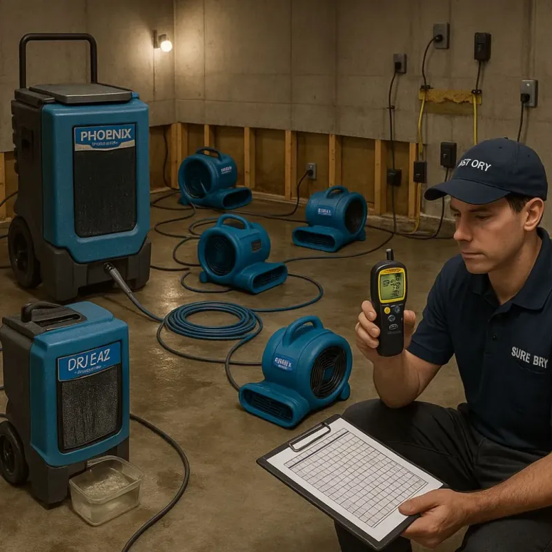 Structural Drying and Dehumidification process in Dedham, ME